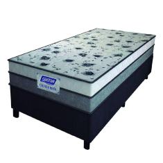 Cama Box Solteiro Colchão Espuma D33 Fort 88x188x59cm Cinza/Branco Gazin - Suporta até 150kg por Pessoa