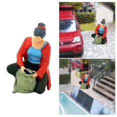 Resina 1/64 ama pintado à mão Fitness Figura Layout Pessoas