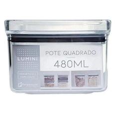Pote Hermético Lumini Multiuso Quadrado 480ML 1161 Paramount, Transpar