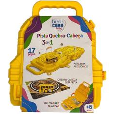 Brinquedo Pista Quebra-Cabeça 3 em 1 com Carrinho a Corda