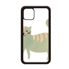 Capa fofa de gato ciano em aquarela para iPhone 11 Pro Max para Apple Mobile Case Shell