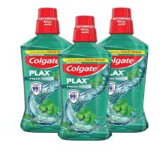 Kit Enxaguante Bucal Colgate Plax Fresh Mint 500ml Leve 500ml Pague 350ml com 3 unidades