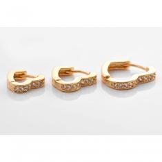 Brinco Trio De Coração Folheado Em Ouro 18k