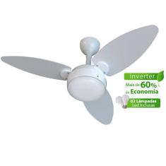 Ventilador de Teto Inverter Ventisol Elluz Branco/Cinza C/2 Lâmpadas Inclusas - Bivolt