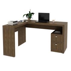 Mesa Para Escritório 2 Gavetas ME4129 Nogal - Tecno Mobili
