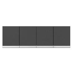 Armário Aéreo para Cozinha Andréia 4 Portas 150 cm Cinza Fosco - ajl