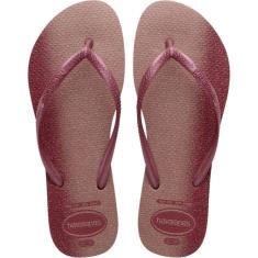 Chinelo Dedo Feminino Casual Borracha Com Glitter Havaianas Slim Gloss