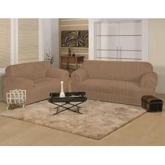 Capa De Sofá 3 E 2 Lugares Elásticada com Cortina 2m Avela - Nathalia 