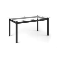Mesa de Jantar Retangular com Tampo de Vidro 6 Lugares Tokio - Art Pan