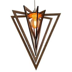 Lustre Luminária Pendente Teto Sala Balcão Pirâmide Carvalho - Caroá