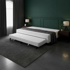 Cama Box Castor Poli Solteiro Branco c/ colchão auxiliar 88x188x27cm