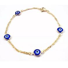 Pulseira Olho Grego Turco Mal Olhado Folheado Ouro 18k - Milena Folhea