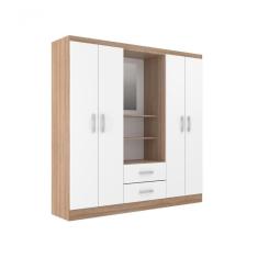 Guarda Roupa Casal Capelinha Com 4 Portas 2 Gavetas - Branco - Demolição Branco - Demolição
