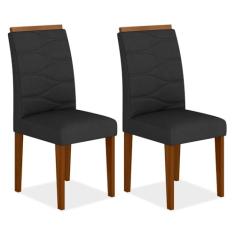 Kit 02 Cadeiras Vitória Wood Cinamomo/Preto - Moveis Arapongas Cinamomo/preto 06