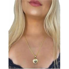 Cordão Cadeado Feminino 2mm Banhado A Ouro 18k + Pingente - Vip Joias 