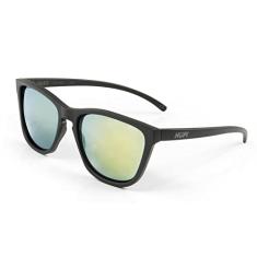 Óculos de Sol HUPI Paso Armação Preto Fosco Lente Verde Espelhado, Cor: PRETO FOSCO