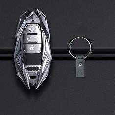 TPHJRM Capa de chave de carro em liga de zinco, capa de chave, adequada para Audi A4 B9 Q5 Q7 TT TTS 8S 2016 2017 Chaveiro remoto inteligente para carro