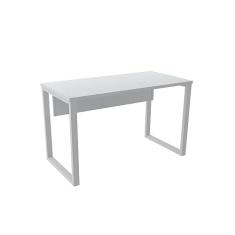 Mesa de Escritório Pé Tubular Pe25 em Mdp 90 x 60 cm Branca com Base Branca
