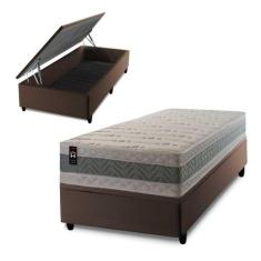 Conjunto Box Baú Oxford Verde 88x188x74 Espuma D33 - King House