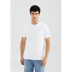 Camiseta Básica Masculina Comfort Super Cotton - Hering, P, Branco