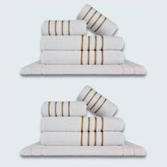 Jogo De Toalhas 10 P?s Cole??o Montreal 100% Algod?o Branco+branco