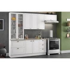 Cozinha Modulada Henn Americana  5 Peças (2 Armários + 1 Balcão + 2 Complementos) C5P13 Branco