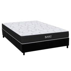Cama Box Viúva: Colchão Espuma D45 Orthoflex Bari + Base Crc Suede Black (128x188)