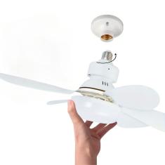 Ventilador De Teto 6 Pás Moderna Com Lâmpada E Controle