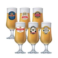 Taças de Vidro para Cerveja Beer Master Rótulo 370ml, 6 pcs Ruvolo