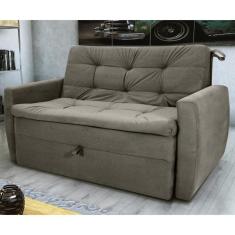 Sofá Cama Para Sala De Estar Hiro Veludo Turkey Marrom