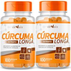 Extrato Cúrcuma Longa Pura 2 Fracos 200 cápsulas
