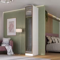 Guarda-Roupa 1 Porta Reflecta Ravi Branco