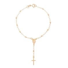 Pulseira Terço Mini Bolinhas Dourada Folheada em Ouro 18k