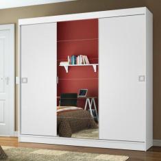 Guarda-Roupa Casal Madesa Veneza 3 Portas de Correr Central com Espelh