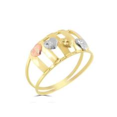Anel de ouro 18K Corações - Elegancy Joias, 20