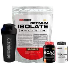 Kit Optimum Isolate Whey Protein 2kg + BCAA 100g + Power Creatina 100g