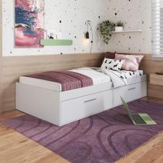 Cama Solteiro Tókio com 2 Portas Branco - Art In Móveis, Branco, Moder