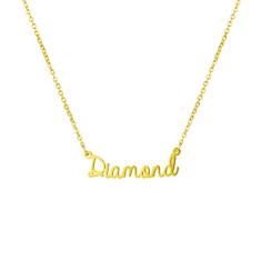 Awegift Colar com nome personalizado, banhado a ouro 18K, joia de presente para madrinha de honra para mulheres, Metal