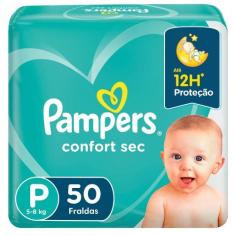Fralda Pampers Confort Sec P com 50 unidades