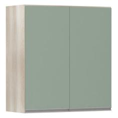 Armário Luciane 70cm 2 Portas Lis Legno Crema C/Verde Jade