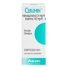 Cerumin Hidroxiquinolina 0,4mg/ml + Trolamina 140mg/ml Solução Otológica 8ml Alcon 8ml Solução Otólogica