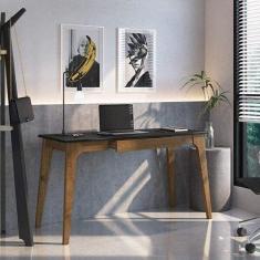 Escrivaninha Madeira Maciça 1 Gaveta Club Artemobili Preto/Garapa