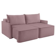 Sofá 2 Lugares Retrátil Moon Linho Rosa 160 cm