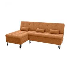 Sofá Cama com Chaise 3 Lugares 2,00 Mts Nice Matrix Mostarda