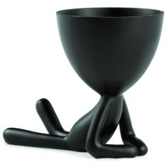 Vaso Decorativo em poliresina - Preto - 13x9,5x16 cm - Mart