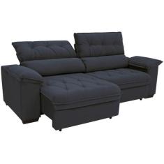 Sofá Retrátil Reclinável 4 Lugares Suede Hannover - Linoforte, Grafite