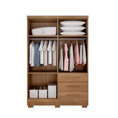 Guarda Roupa Agata 4 Portas 3 Gavetas Com 6 Pés Cumaru