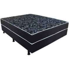 Cama Box Casal Conjugada Unyco D28 Ortopédico Floral E Preta (1,38x0,4