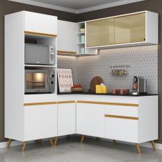 Cozinha Completa De Canto Veneza Gw Mp2063 Com Armário E Balcão Branca