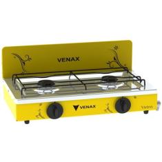 Fogao a gas flamalar 2 q vetro amarelo gas glp - Venax